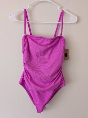 Shade & Shore Womens Medium One Piece Swimsuit Pink NWT Vacation Beach Pool